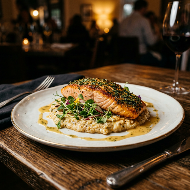 Beautifully plated Southern cuisine